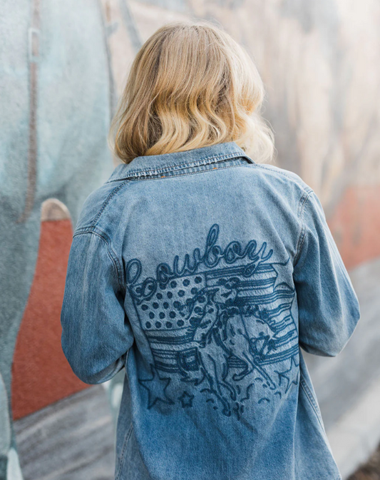 Rodeo Quincy Patriotic Cowboy Button Up