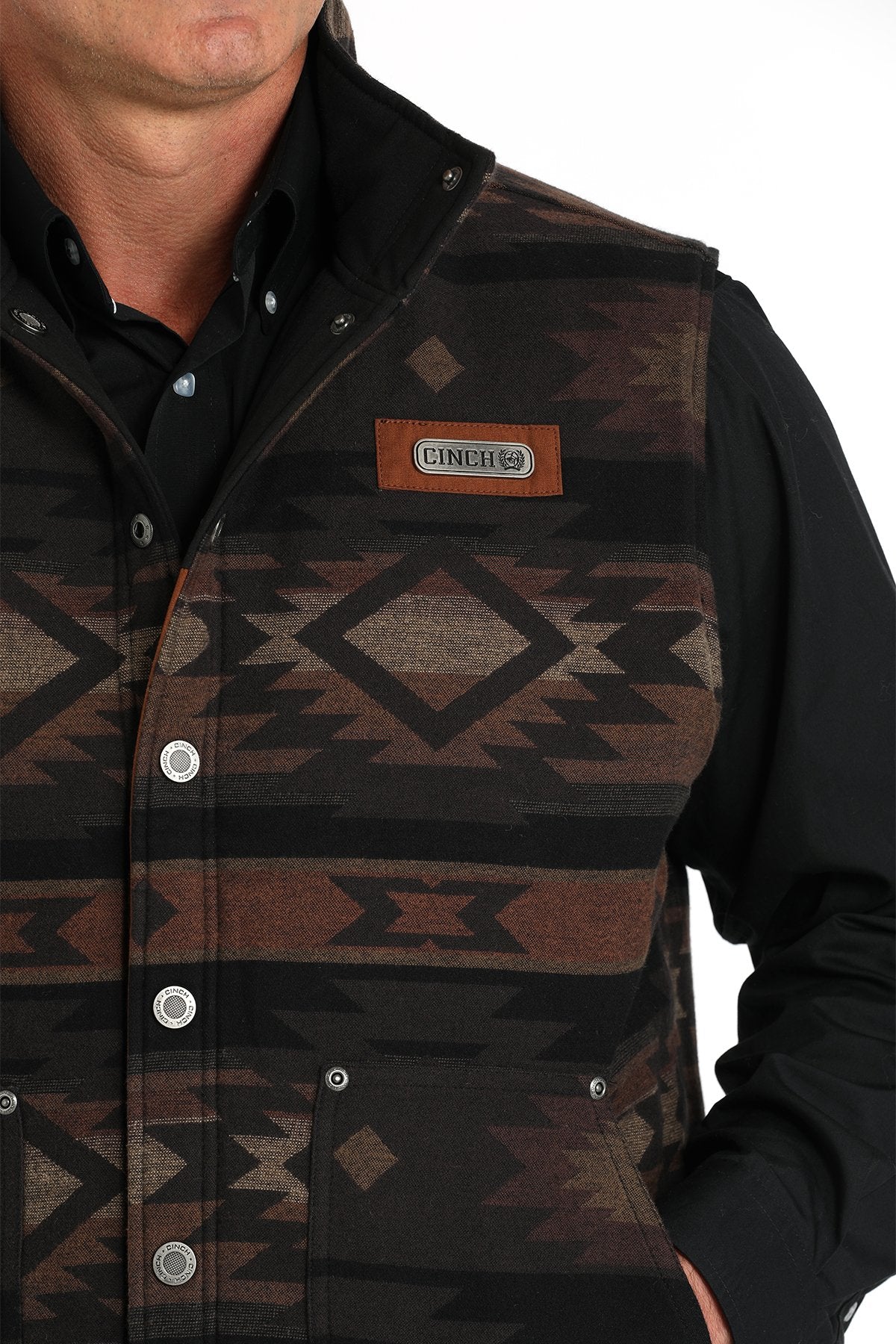 Cinch Mens Reversible Vest - Brown