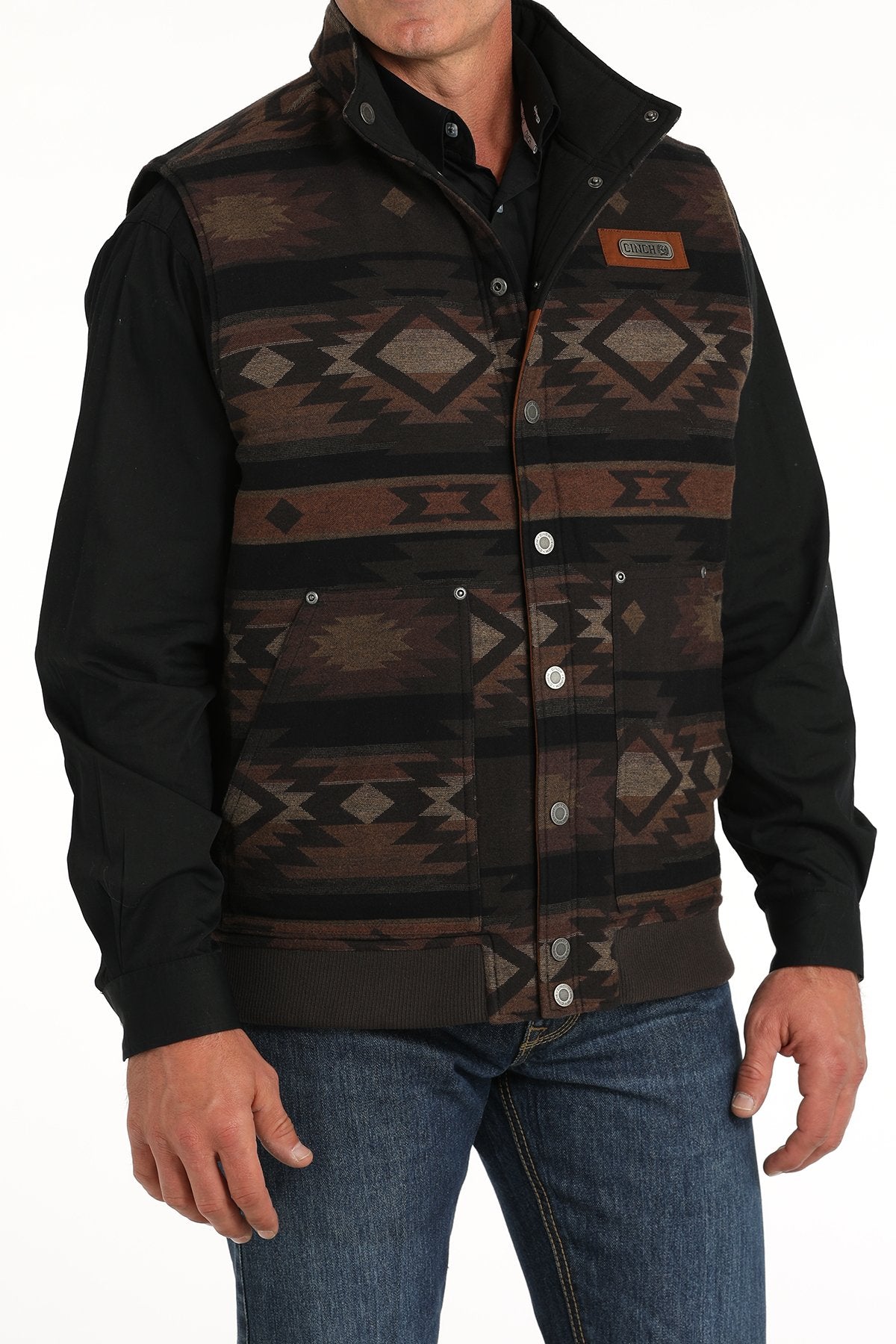 Cinch Mens Reversible Vest - Brown