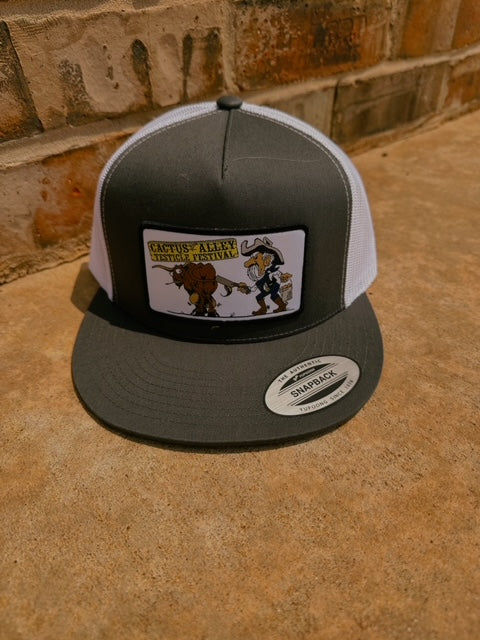 Cactus Alley Hat "Festival" Charcoal/White Mesh Snapback